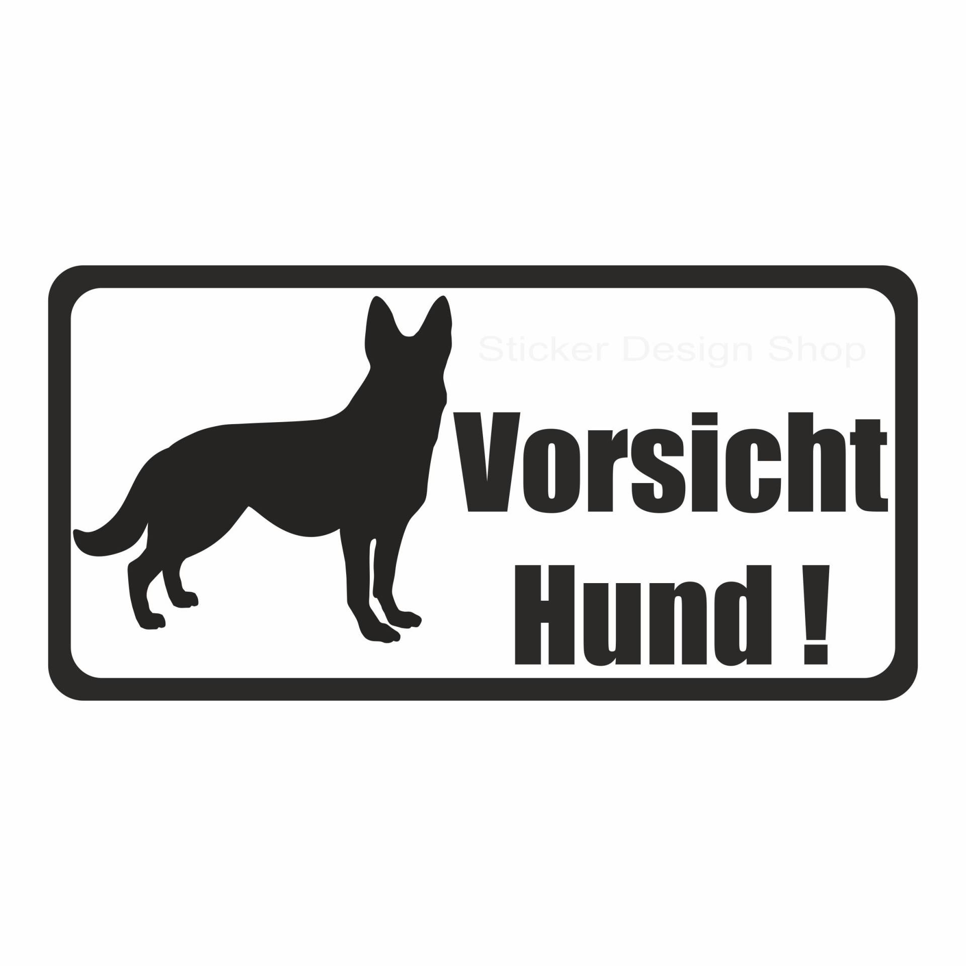 Vorsicht Bissiger Hund Dog Achtung Warnung Hinweisschild Aufkleber Sticker Vinly (15x7,5 cm) von Sticker Design Shop