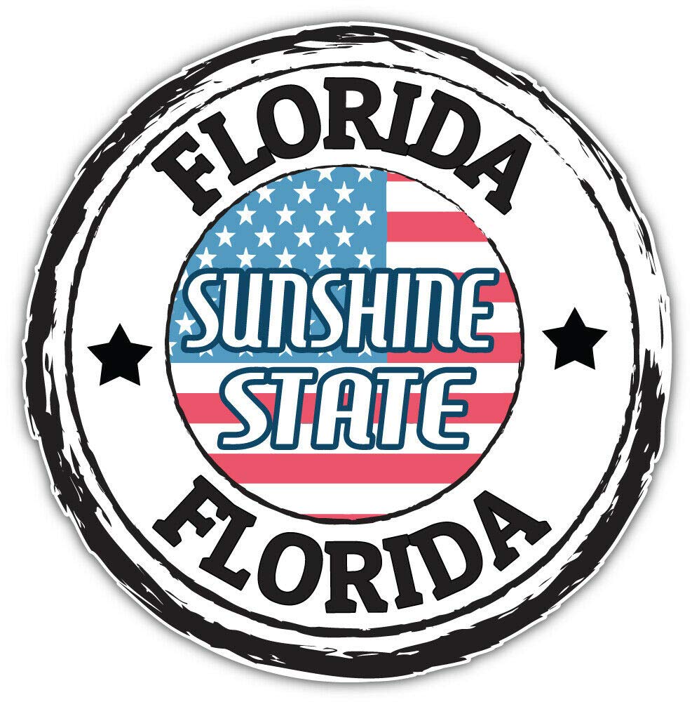 10cm! Klebe-Folie Wetterfest Made-IN-Germany Florida USA Staat Grunge Flag H3170 UV&Waschanlagenfest Auto-Aufkleber Sticker Decal von Sticker-Designs