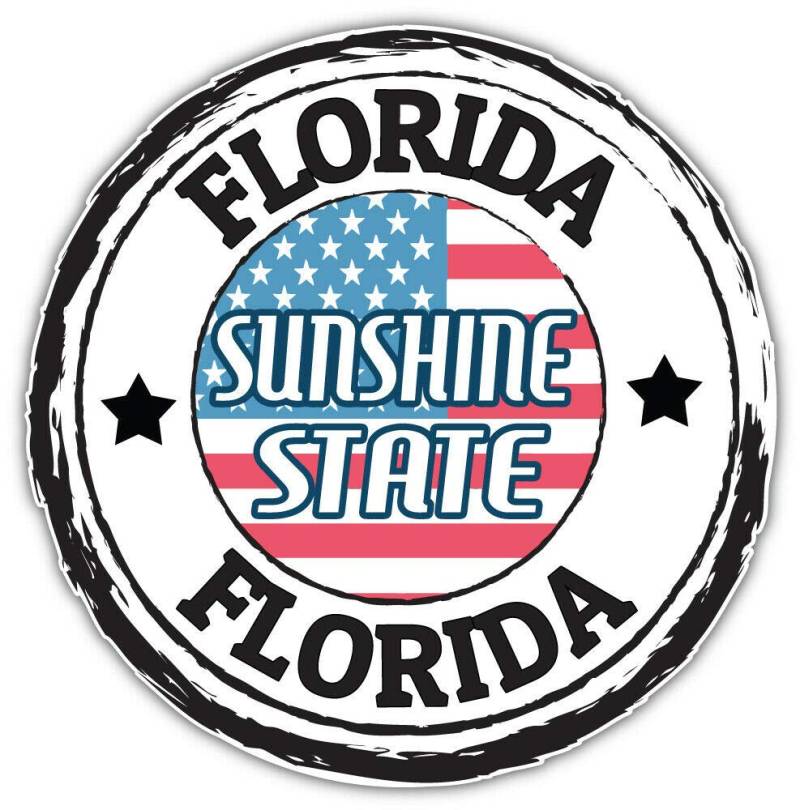 10cm! Klebe-Folie Wetterfest Made-IN-Germany Florida USA Staat Grunge Flag H3170 UV&Waschanlagenfest Auto-Aufkleber Sticker Decal von Sticker-Designs