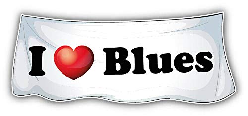 10cm! Klebe-Folie Wetterfest Made-IN-Germany Ich Liebe I Love Blues Textile G1491 UV&Waschanlagenfest Auto-Aufkleber Sticker Decal von Sticker-Designs