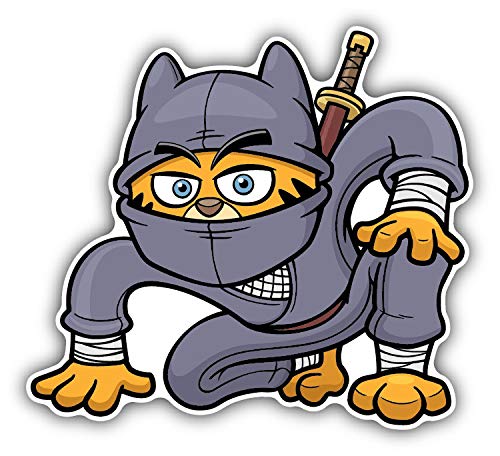 10cm! Klebe-Folie Wetterfest Made-IN-Germany Katze Ninja Cartoon Comic H2195 UV&Waschanlagenfest Auto-Aufkleber Sticker Decal von Sticker-Designs