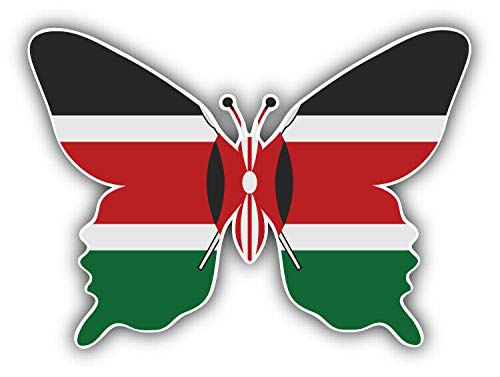 10cm! Klebe-Folie Wetterfest Made-IN-Germany Kenya Flag Flagge Fahne Wappen Butterfly Schmetterling G2338 UV&Waschanlagenfest Auto-Aufkleber Sticker Decal von Sticker-Designs