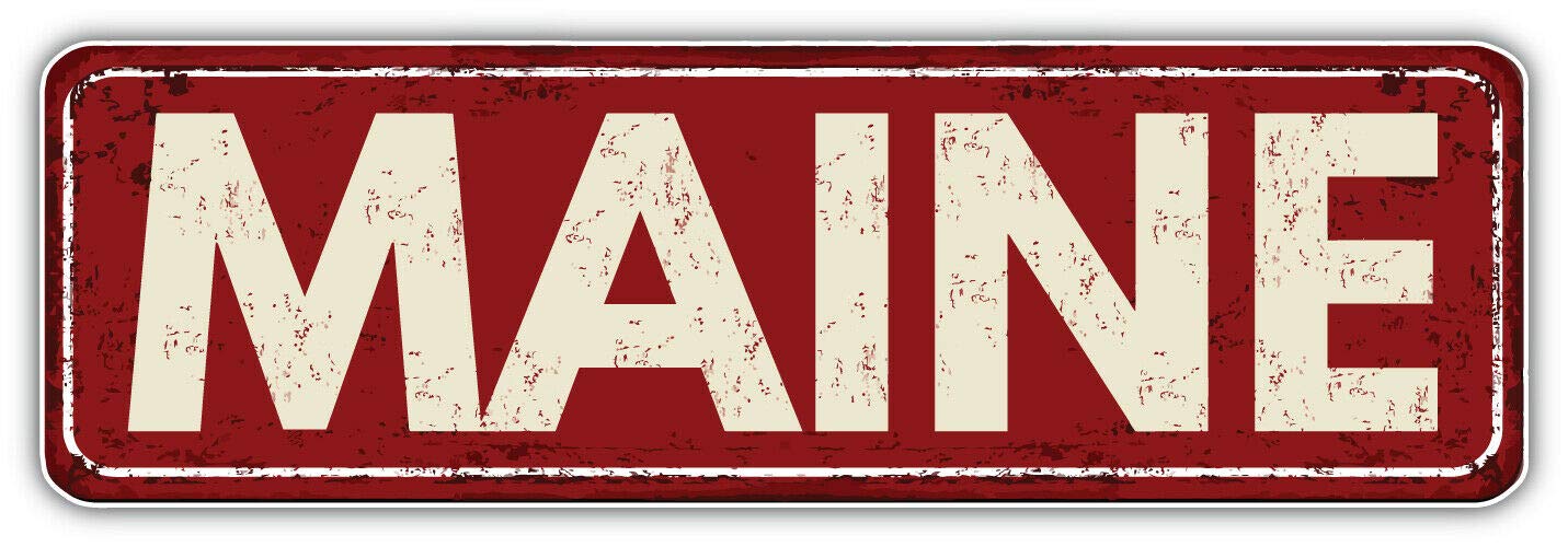 10cm! Klebe-Folie Wetterfest Made-IN-Germany Maine USA Staat Grunge Retro Red H2361 UV&Waschanlagenfest Auto-Aufkleber Sticker Decal 10cm! Klebe-Folie Wetterfest Made-IN-Germany Maine USA Staat Grunge Retro Red H2361 UV&Waschanlagenfest Auto-Aufkleber Sticker Decal von Sticker-Designs