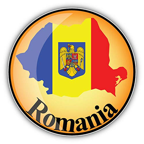 10cm! Klebe-Folie Wetterfest Made-IN-Germany Rumänien Karte Flagge Fahne H626 UV&Waschanlagenfest Auto-Aufkleber Sticker Decal von Sticker-Designs