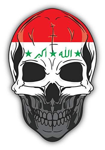 10cm! Klebe-Folie Wetterfest Made-IN-Germany Skull Punisher Totenkopf Flagge Fahne Irak H568 UV&Waschanlagenfest Auto-Aufkleber Sticker Decal von Sticker-Designs