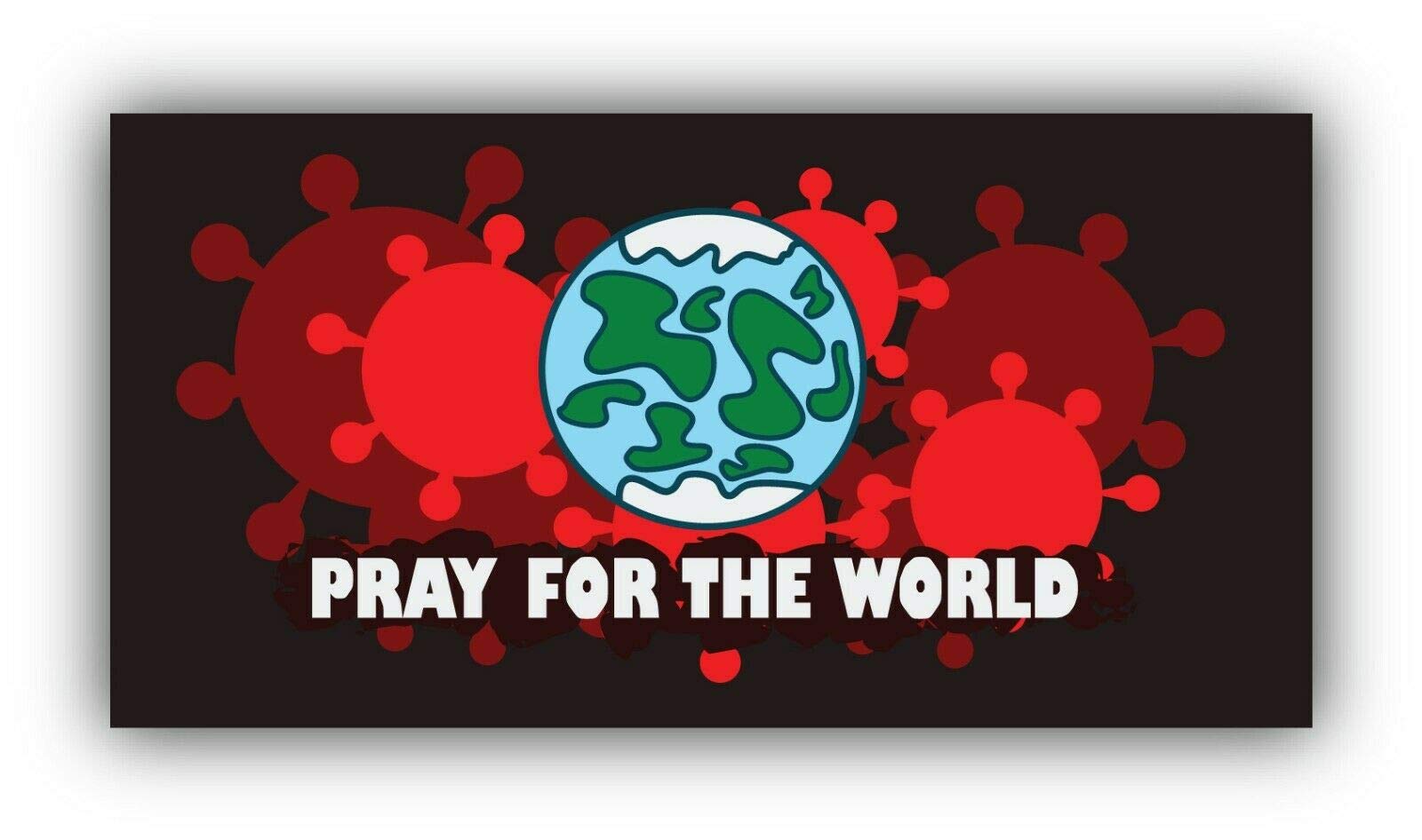 10cm! Klebe-Folie Wetterfest Made-IN-Germany Virus Pray for World G1741 UV&Waschanlagenfest Auto-Aufkleber Sticker Decal von Sticker-Designs