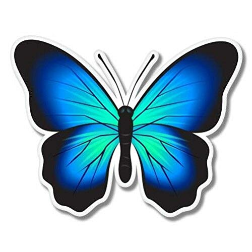 15cm! Klebe-Folie Wetterfest Made-IN-Germany Blauer Schmetterling Bunt L217 UV&Waschanlagenfest Auto-Aufkleber Sticker Decal von Sticker-Designs