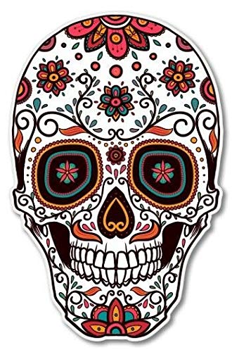 15cm! Klebe-Folie Wetterfest Made-IN-Germany Zucker-Skull Totenkopf Punisher Mexikanisches Design L607 UV&Waschanlagenfest Auto-Aufkleber Sticker Decal von Sticker-Designs