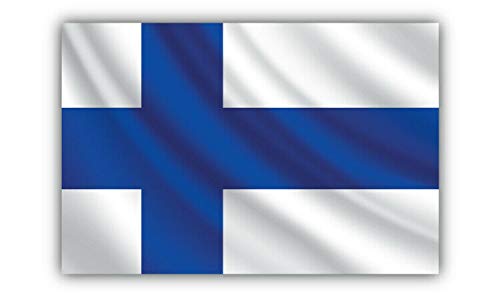 15cm! Klebe-Folie Wetterfest kompatibel für: Finnland wehende Flagge Fahne H924 UV&Waschanlagenfest Auto-Aufkleber Sticker Decal von Sticker-Designs