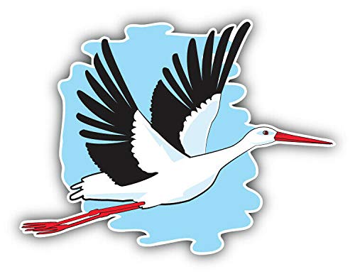 15cm! Klebe-Folie Wetterfest kompatibel für: Fliegender Storch H1823 UV&Waschanlagenfest Auto-Aufkleber Sticker Decal von Sticker-Designs