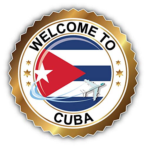 15cm! Klebe-Folie Wetterfest kompatibel für: Kuba Flagge Fahne Willkommen H1031 UV&Waschanlagenfest Auto-Aufkleber Sticker Decal von Sticker-Designs