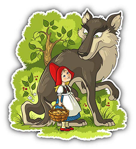 15cm! Klebe-Folie Wetterfest kompatibel für: Rotkäppchen Wolf H1248 UV&Waschanlagenfest Auto-Aufkleber Sticker Decal von Sticker-Designs