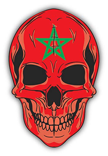 15cm! Klebe-Folie Wetterfest kompatibel für: Skull Punisher Totenkopf Flagge Fahne Marokko H549 UV&Waschanlagenfest Auto-Aufkleber Sticker Decal von Sticker-Designs
