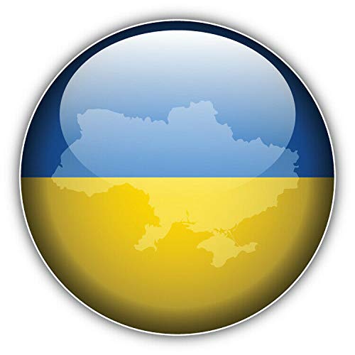 15cm! Klebe-Folie Wetterfest kompatibel für: Ukraine Flagge Fahne Karte H431 UV&Waschanlagenfest Auto-Aufkleber Sticker Decal von Sticker-Designs