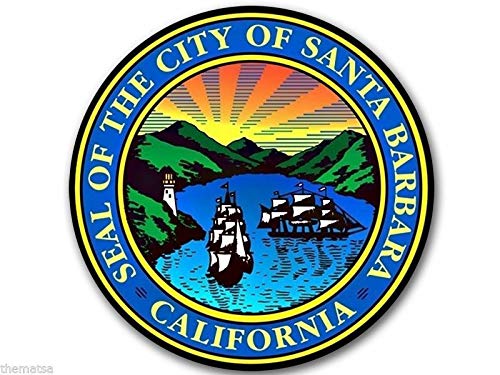 Sticker-Designs 10cm! Klebe-Folie Wetterfest Made-IN-Germany Santa Barbara California City Seal UV&Waschanlagenfest Auto-Aufkleber Profi-Qualität! F2263 von Sticker-Designs