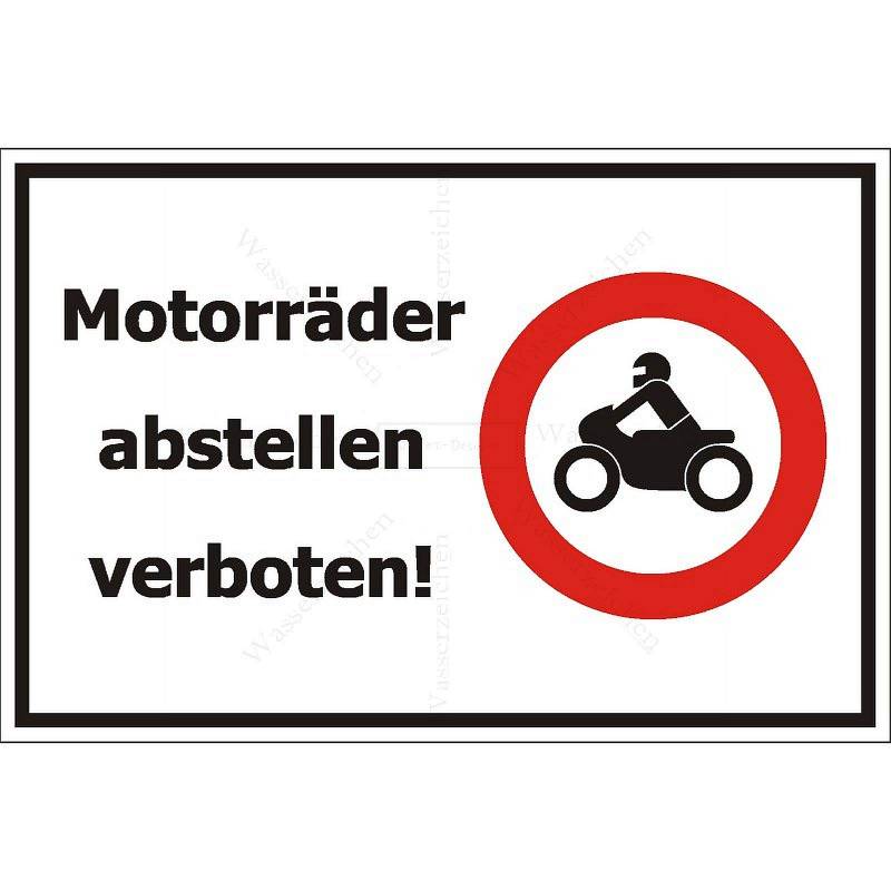 Sticker-Designs 30cm! Aufkleber-Folie Wetterfest Made IN Germany Motorräder Roller abstellen verboten Nicht erlaubt S403 UV&Waschanlagenfest-Profi Qualität von Sticker-Designs
