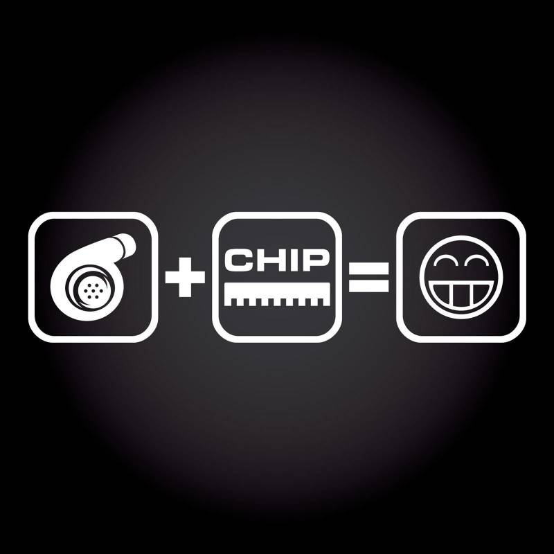 Turbo + Chip = Fun Smiley Aufkleber 20,0 cm x 5,2 cm JDM OEM Tuning Sticker Decal 30 Farben zur Auswahl von Sticker Shop 24