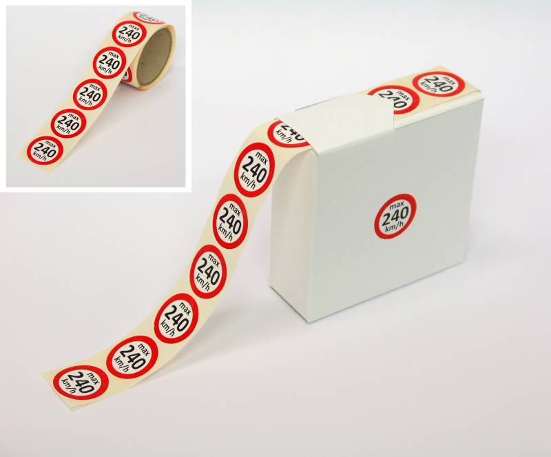 Sticker-Verlag 100 Stück Geschwindigkeitsaufkleber 240 km/h für Winterreifen Kundendienstaufkleber Kundendienst Aufkleber Werkstattaufkleber von Sticker-Verlag