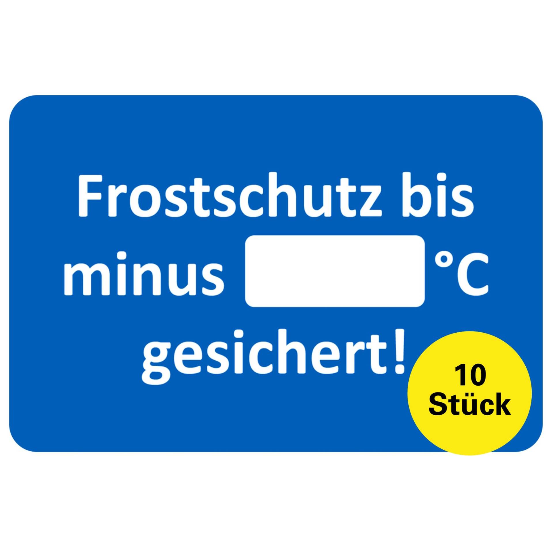 Kundendienst Aufkleber Serviceaufkleber Auswahl: (10 Stück, Frostschutz gesichert bis) von Sticker-Verlag