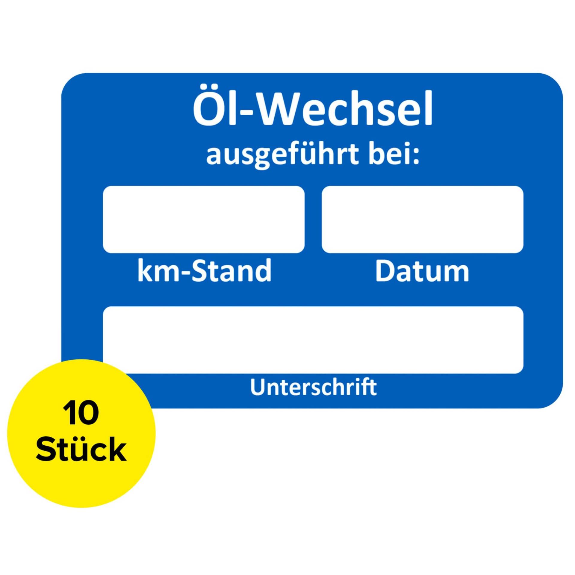Stickerl Ölwechsel Aufkleber 10 Stück – Ölwechselzettel, Ölwechsel Servicezettel KFZ Service, Wartungsaufkleber beschriftbar, Langlebige Ölwechsel Etiketten, Öl Service Anhänger, Ölzettel (10 Stück) Stickerl Ölwechsel Aufkleber 10 Stück – Ölwechselzettel, Ölwechsel Servicezettel KFZ Service, Wartungsaufkleber beschriftbar, Langlebige Ölwechsel Etiketten, Öl Service Anhänger, Ölzettel (10 Stück) von Sticker-Verlag