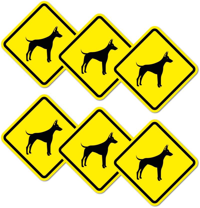 6 Stück Warnhinweis Aufkleber 5x5cm Wachhund UV Schutz laminiert wasserfest Digitaldruck Warnung von Stickerfreaks