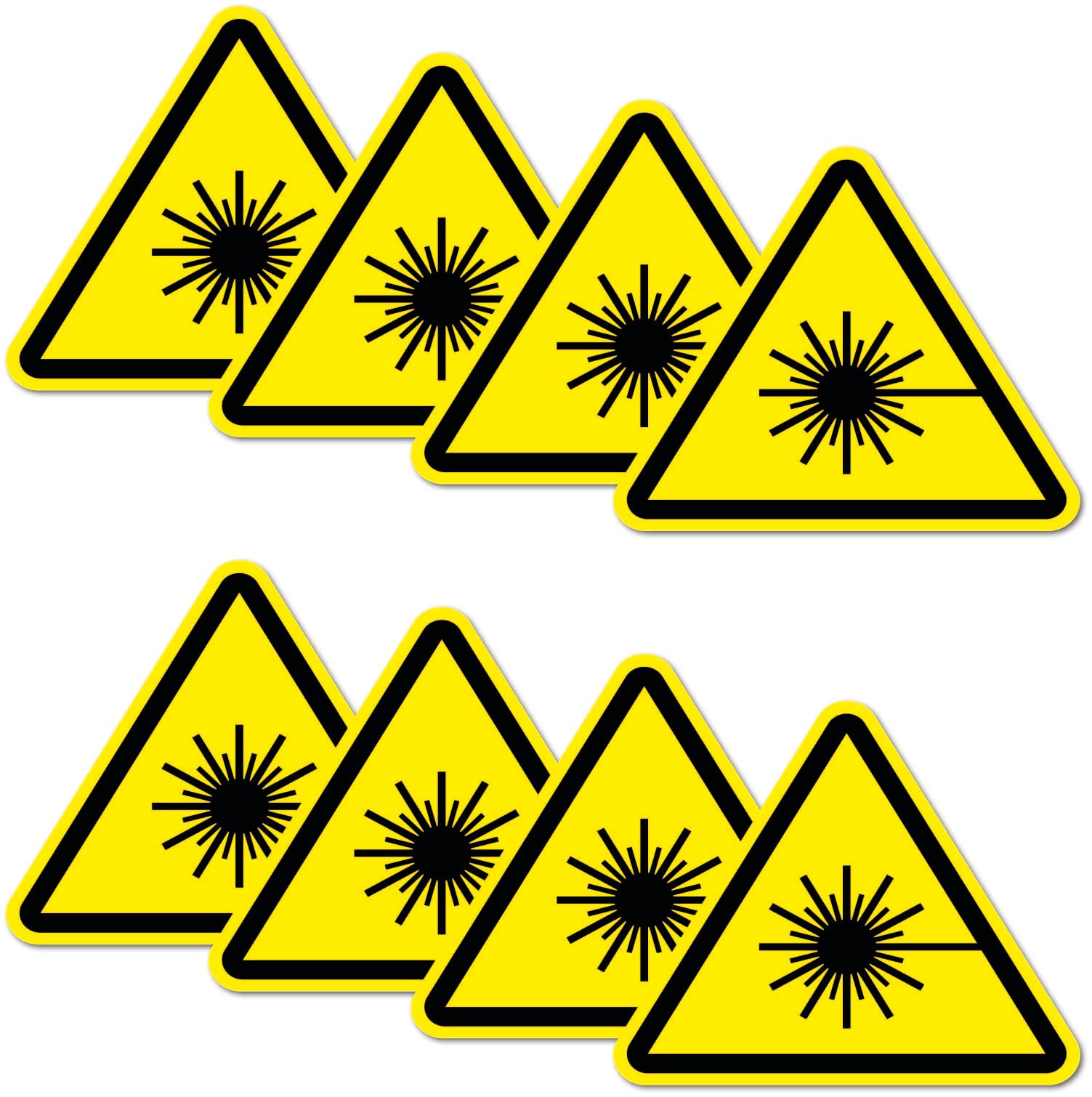 8 Stück Warnhinweis Aufkleber 6x5cm Laser UV Schutz laminiert wasserfest Digitaldruck Warnung 8 Stück Warnhinweis Aufkleber 6x5cm Laser UV Schutz laminiert wasserfest Digitaldruck Warnung von Stickerfreaks