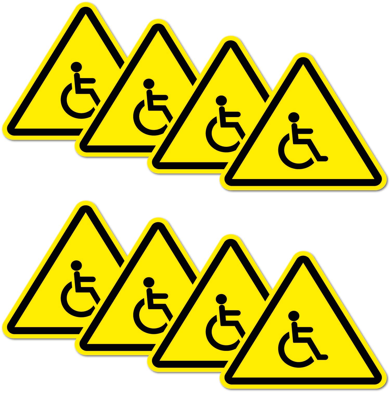 8 Stück Warnhinweis Aufkleber 6x5cm Rollstuhlfahrer UV Schutz laminiert wasserfest Digitaldruck Warnung von Stickerfreaks