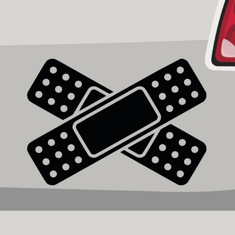 Stickerfreaks Pflaster Aufkleber Delle Sticker Unfall Kratzer Auto Beule Bike Decal Vinyl Aufkleber Größe: Sparset (2X M 2X L 1x XL) | Farbe: 70 | Beule Sticker Kleber Deko Tuning JDM von Stickerfreaks