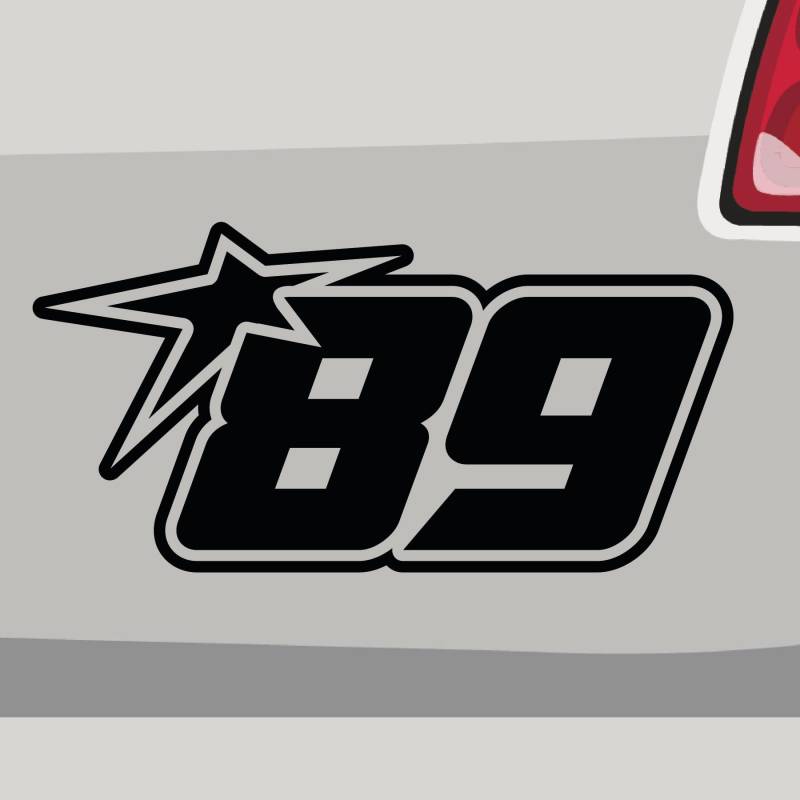 Stickerfreaks Startnummer 89 Aufkleber Number Sticker Track Race Star Auto Bike Vinyl Aufkleber Größe: 29x14,5cm (XL) | Farbe: 54-türkis | Number Sticker Kleber Deko Tuning Startnummer von Stickerfreaks