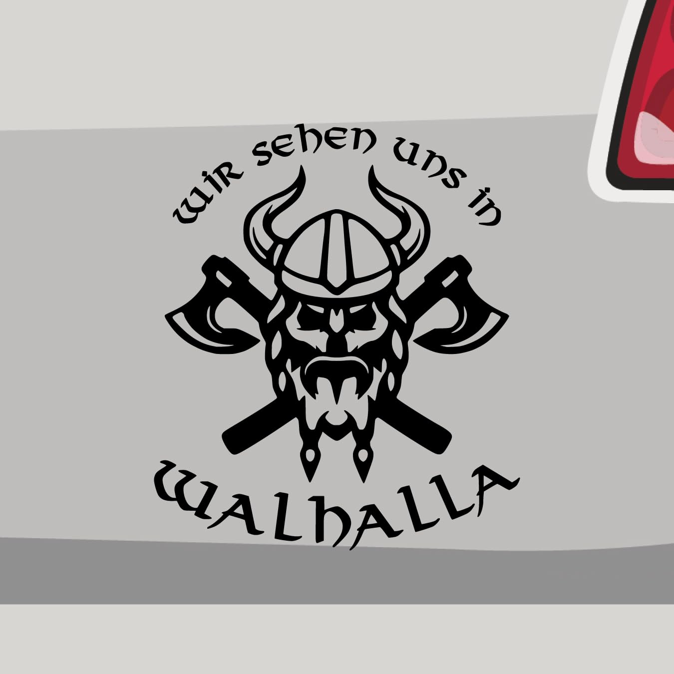 Stickerfreaks Wir sehen und in Walhalla Aufkleber Wikinger Sticker Auto Bike Decal Vinyl Odin Aufkleber Größe: 10x8,5cm (M) | Farbe: 71-grau | Wikinger Sticker Kleber Deko Tuning JDM von Stickerfreaks