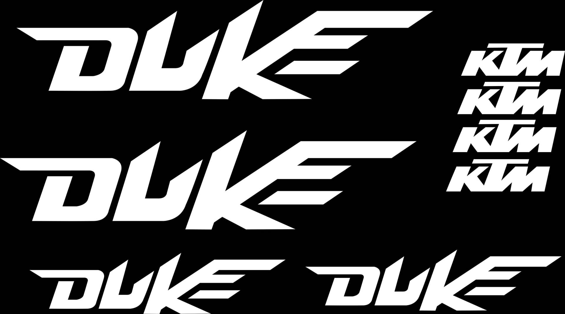 Stickerloveshop Motorrad Aufkleber Set KTM Duke Aufkleber Sticker Decals Logo Vinyl (Weiß, Inline) von Stickerloveshop