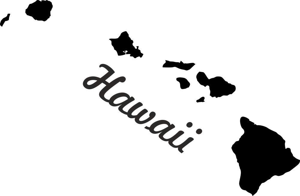 2X Auto Aufkleber Hawaii US Bundestaat Sticker (ca. 11 cm) konturgeschnitten (schwarz) von Stickerpalast