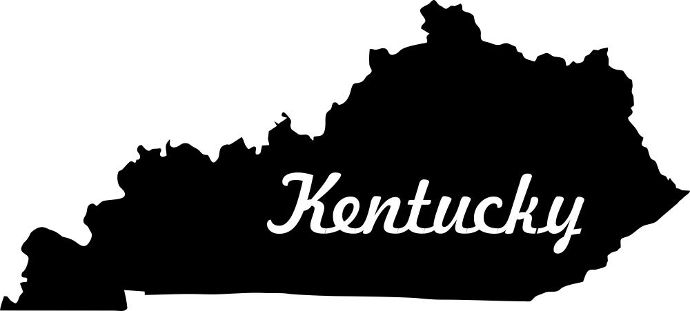 2X Auto Aufkleber Kentucky US Bundestaat Sticker (ca. 11 cm) konturgeschnitten (schwarz) von Stickerpalast