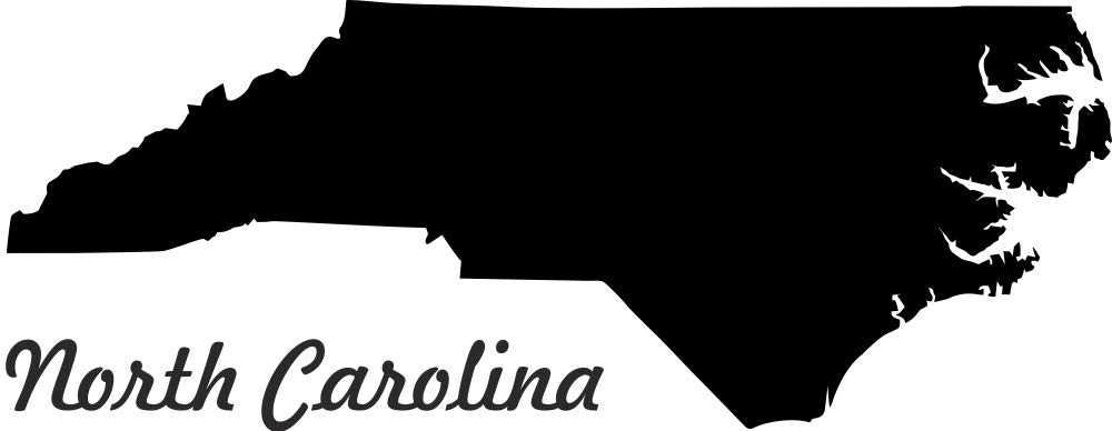 2X Auto Aufkleber North Carolina US Bundestaat Sticker (ca. 11 cm) konturgeschnitten (schwarz) von Stickerpalast