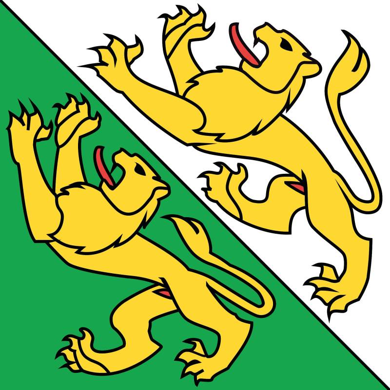 2X Auto Aufkleber THURGAU - Flagge 2X Car Sticker Fahne Schweizer Kanton (ca. 8 cm) von Stickerpalast