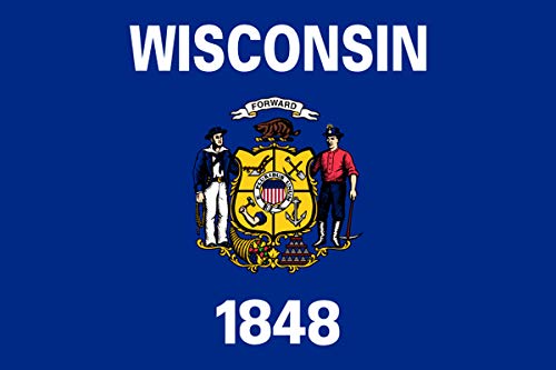 2X Auto Aufkleber Wisconsin - Flagge 2X Car Sticker Fahne US Bundesstaat (ca. 8x5 cm) von Stickerpalast