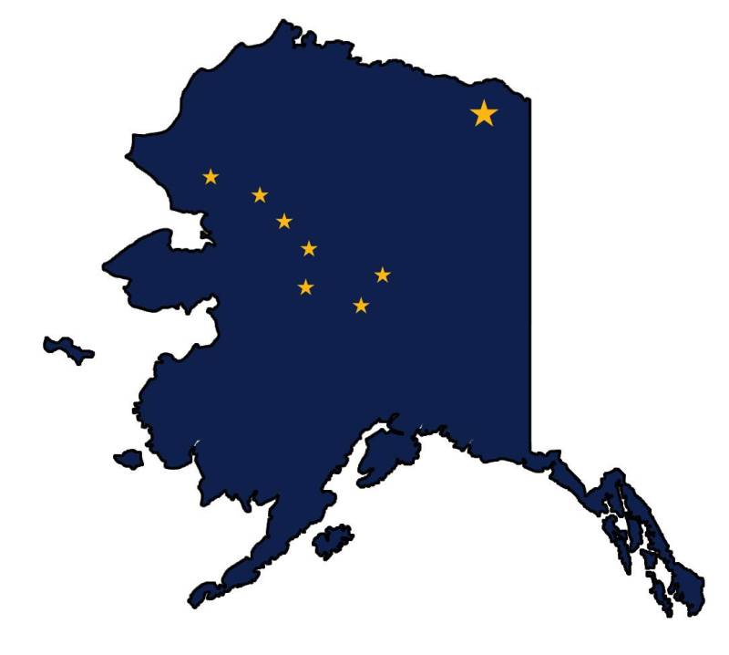 Auto Aufkleber Alaska US Bundestaat Sticker Konturgeschnitten (ca 11 cm) von Stickerpalast