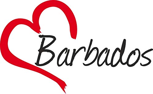 Auto Aufkleber Barbados Herz Sticker ca.9x15 cm konturgeschnitten von Stickerpalast