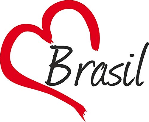 Auto Aufkleber Brasil Brasilien Herz Sticker ca.9x11 cm konturgeschnitten von Stickerpalast