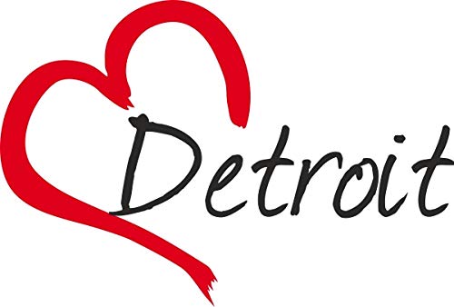 Auto Aufkleber Stadt Detroit USA Herz Sticker ca.9x13 cm konturgeschnitten von Stickerpalast