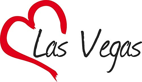 Auto Aufkleber Stadt Las Vegas USA Herz Sticker ca.9x16 cm konturgeschnitten von Homry