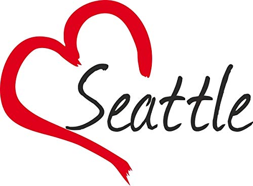 Auto Aufkleber Stadt Seattle USA Herz Sticker ca.9x12 cm konturgeschnitten von Stickerpalast