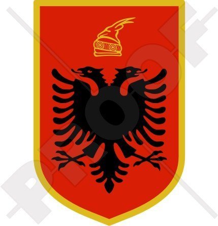 ALBANIEN Albanisches Wappen Abzeichen-Kamm, nationales Emblem 100mm Auto & Motorrad Aufkleber, Vinyl Sticker von StickersWorld