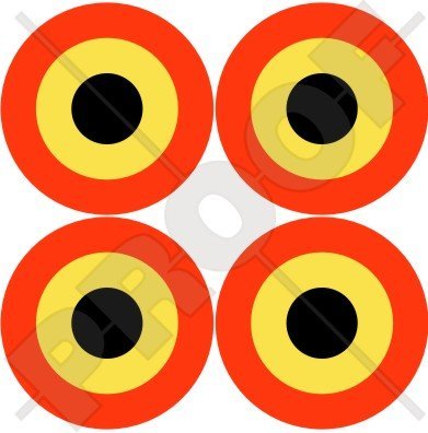 Belgien belgischen Luftwaffe Flugzeug Rondell 5,1 cm (50 mm) Vinyl Sticker, Aufkleber X4 von StickersWorld
