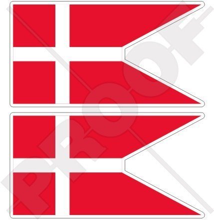 DÄNEMARK Dänische Staatsflagge Dänemark 75mm Auto & Motorrad Aufkleber, x2 Vinyl Stickers von StickersWorld