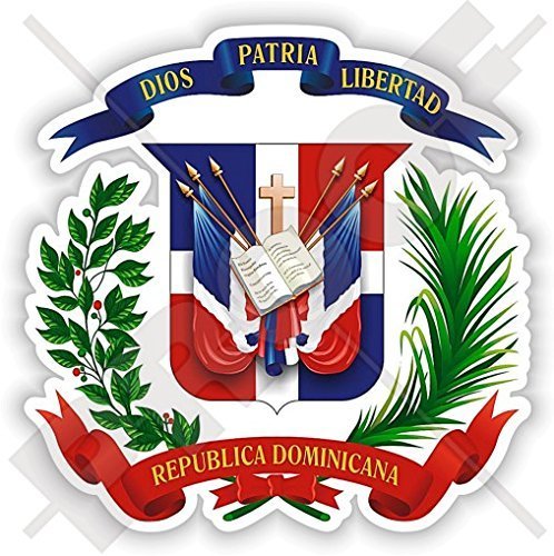DOMINIKANISCHE REPUBLIK, Wappen, Nationales Wappen, Dominikanische Republik 90mm Auto & Motorrad Aufkleber, Vinyl Sticker von StickersWorld