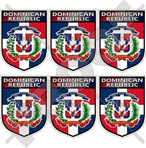 DOMINIKANISCHE REPUBLIK Schild Dominikanische Republik 40mm Mobile, Handy Vinyl Mini Aufkleber, x6 Stickers von StickersWorld