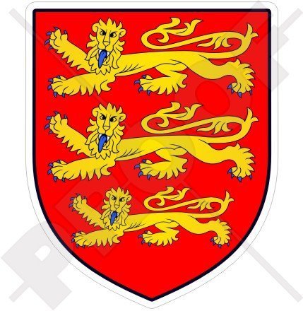 ENGLAND Englisch Wappen Abzeichen Kamm 3 Löwen UK Britisch 97mm Auto & Motorrad Aufkleber, Vinyl Sticker von StickersWorld