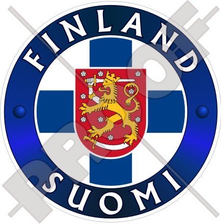 Finnland Suomi Finnish 100 mm (4 Zoll) Vinyl Bumper Aufkleber von StickersWorld