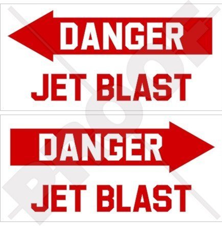 GEFAHR JET BLAST Flugzeug Hubschrauber USAF 100mm Auto & Motorrad Aufkleber, x2 Vinyl Stickers von StickersWorld